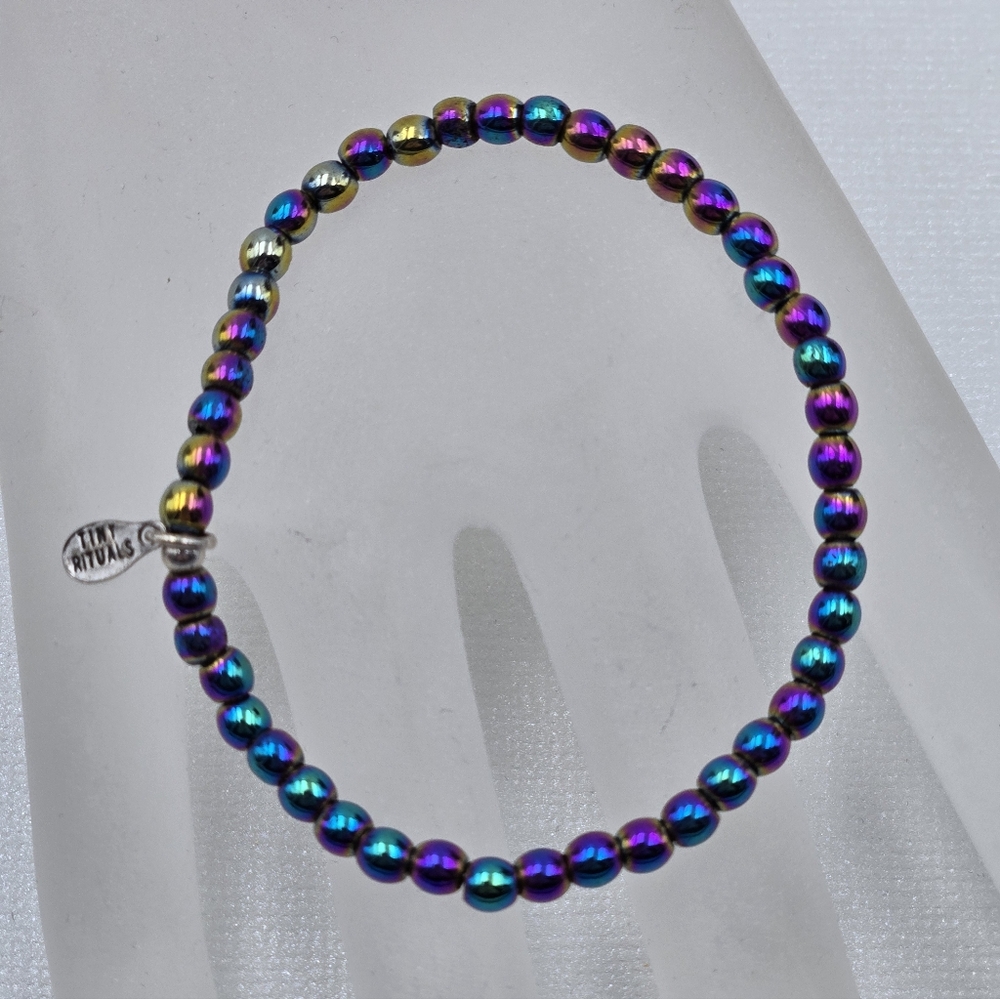 Tiny Rituals Iridescent Beaded Stretch Bracelet
